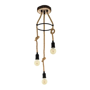 Eglo - Lampadario su corda 3xE27/40W/230V