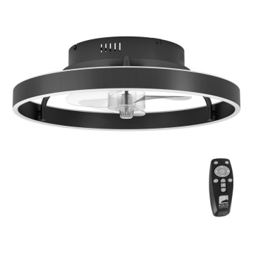 Eglo - LED Dimmerabile ceiling fan LED/35,6W/230V nero + telecomando