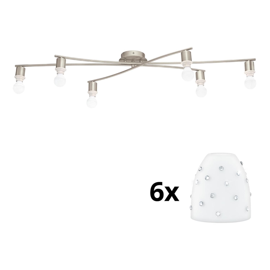 Eglo - Plafoniera LED MY CHOICE 6xE14/4W/230V  cromo/bianco