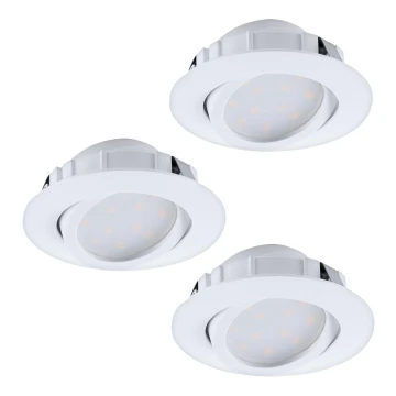 Eglo - SET 3x Lampada da incasso LED dimmerabile PINEDA 1xLED/5,5W/230V