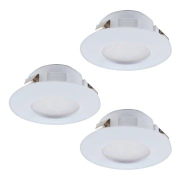 Eglo - SET 3x Lampada LED da incasso per bagni PINEDA 1xLED/6W/230V IP44