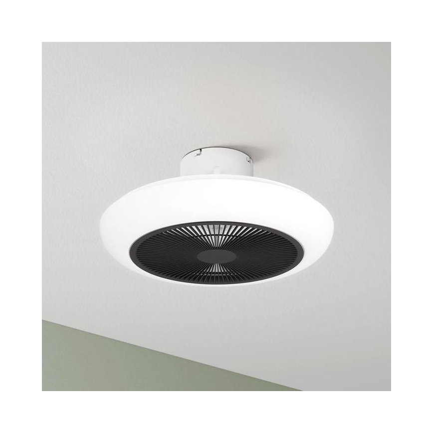 Eglo - Ventilatore da soffitto dimmerabile LED/25,5W/230V bianco/nero + telecomando