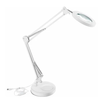 Extol - Lampada da tavolo LED dimmerabile con una lente d'ingrandimento LED/8W/5V 2900/4500/7500K bianco