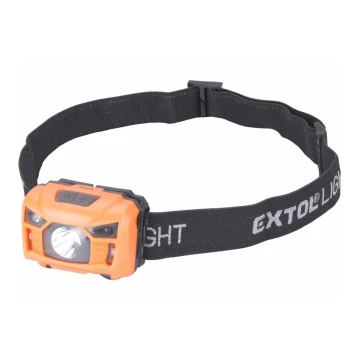 Extol - Lampada frontale a LED con sensore LED/3W/1200 mAh/3,7V arancione/nero