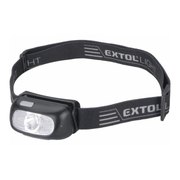 Extol - Lampada frontale a LED LED/5W/1000 mAh/3,7V IPX5 nera