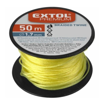 Extol Premium - Corda da costruzione 1,7 mm x 50 m giallo