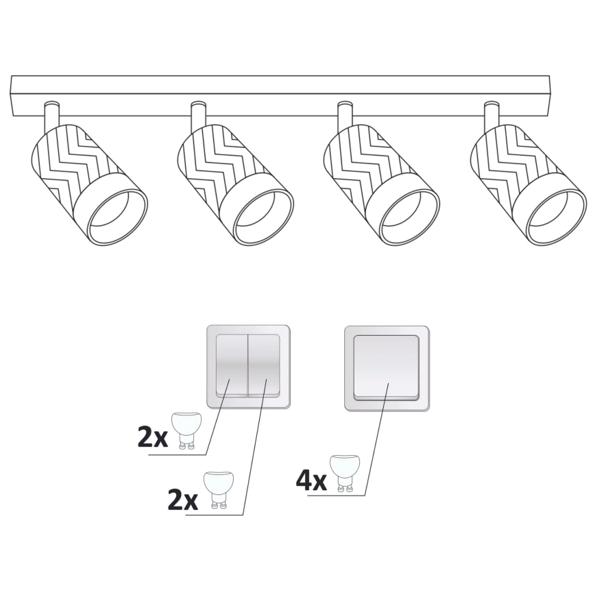 Faretto ARRAS 4xGU10/10W/230V bianco