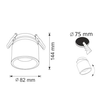 Faretto da incasso HARON 1xGU10/10W/230V bianco/oro