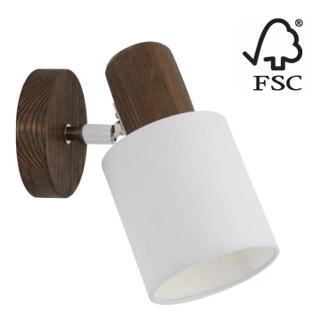 Faretto da parete TRENDY 1xE27/15W/230V noce - certificato FSC