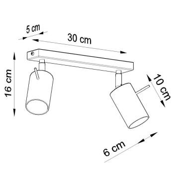 Faretto da soffitto RING 2xGU10/40W/230V