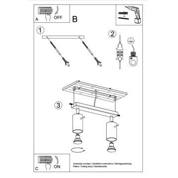 Faretto da soffitto RING 2xGU10/40W/230V