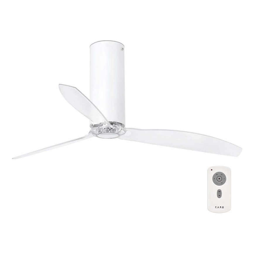 FARO 32033 - Ventilatore da soffitto TUBE FAN bianco/limpido d. 128 cm +telecomando