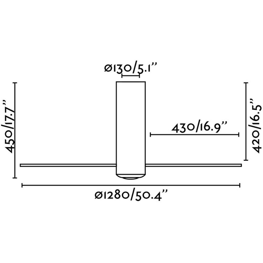 FARO 32033 - Ventilatore da soffitto TUBE FAN bianco/limpido d. 128 cm +telecomando