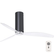 FARO 32035 - Ventilatore da soffitto TUBE FAN nero/limpido d.128 cm + telecomando