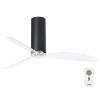 FARO 32036 - Ventilatore da soffitto TUBE FAN nero/limpido d. 128cm + telecomando