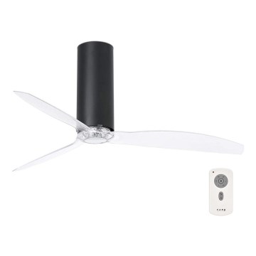 FARO 32036 - Ventilatore da soffitto TUBE FAN nero/limpido + telecomando