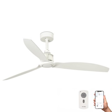 FARO 32101WP - Ventilatore da soffitto JUST FAN M bianco diametro 128 cm SMART + telecomando