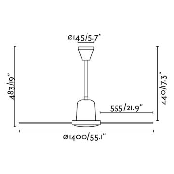 FARO 33001 - Ventilatore da soffitto INDUS d 140cm