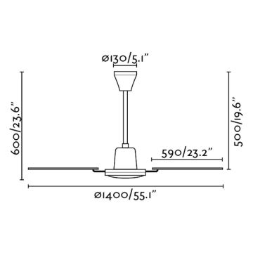 FARO 33111 - Ventilatore da soffitto MALVINAS d 140cm