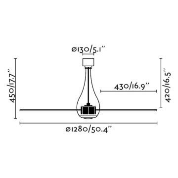 FARO 33382 - Ventilatore da soffitto MINI ETERFAN + telecomando