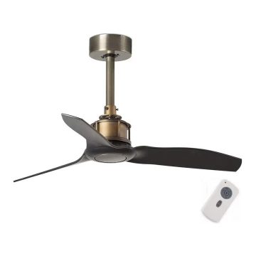 FARO 33429 - Ventilatore da soffitto JUST FAN nero/oro d.81 cm + telecomando