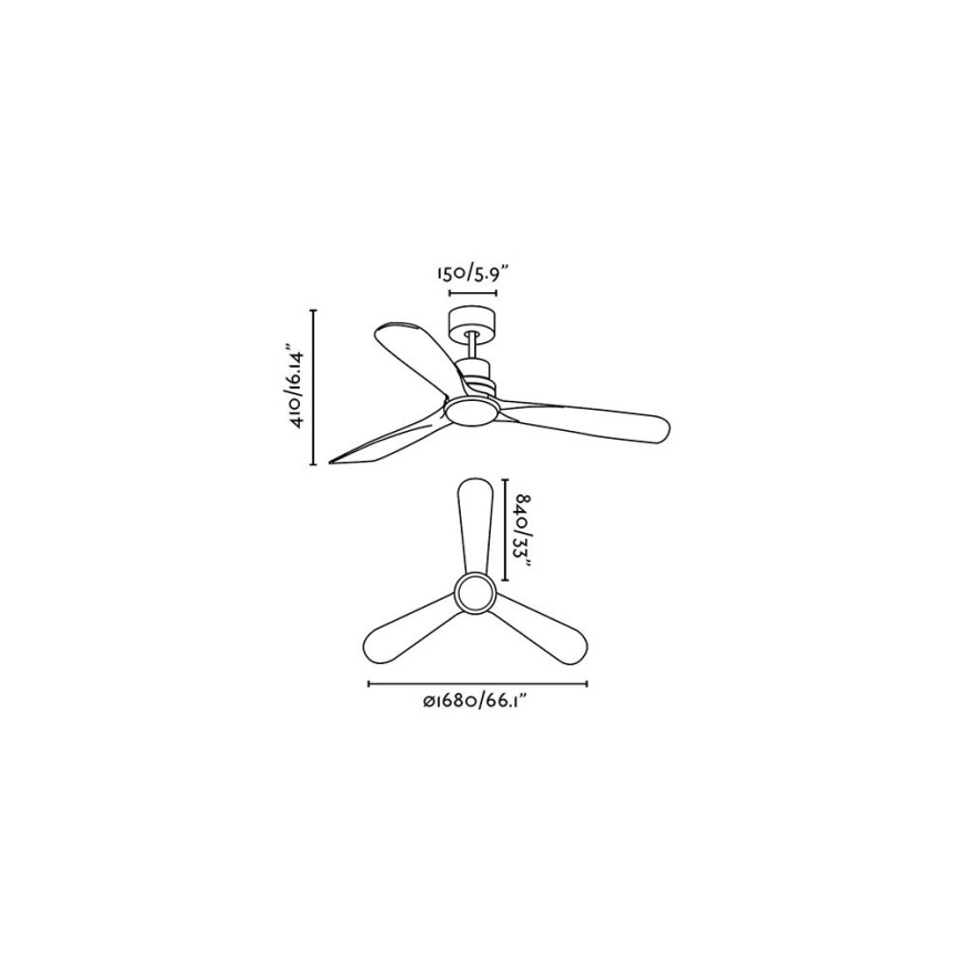 FARO 33463DC - Ventilatore da soffitto LANTAU LED/12W/230V legno/cromo opaco d. 168 cm + telecomando