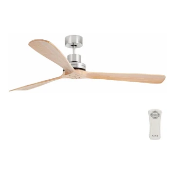 FARO 33504DC - Ventilatore da soffitto LANTAU XL legno/cromo + telecomando