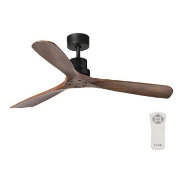 FARO 33516DC - Ventilatore da soffitto LANTAU nero/marrone  d. 132cm + telecomando