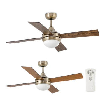 FARO 33695 - Ventilatore da soffitto MINI ICARIA 2xE14/8W/230V bronzo/marrone + telecomando