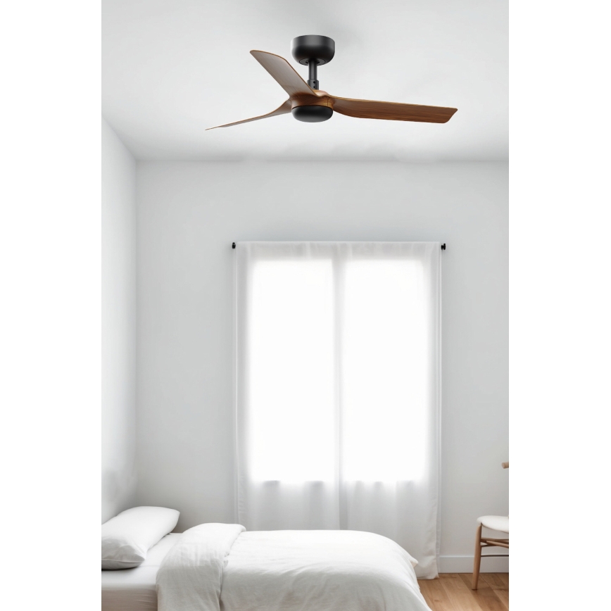 FARO 33823WP - Ventilatore da soffitto MINI PUNT S marrone/nero diametro 90 cm SMART + telecomando