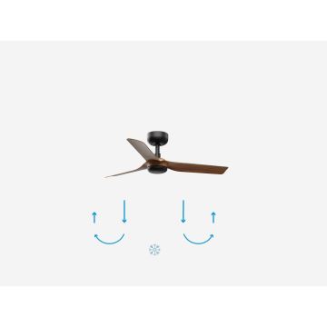 FARO 33823WP - Ventilatore da soffitto MINI PUNT S marrone/nero diametro 90 cm SMART + telecomando