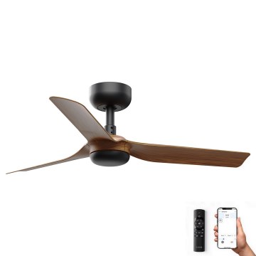 FARO 33823WP - Ventilatore da soffitto MINI PUNT S marrone/nero diametro 90 cm SMART + telecomando