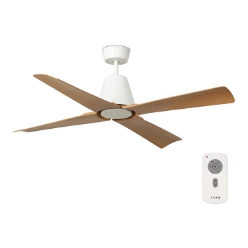 FARO 34105 - Ventilatore da soffitto TYPHOON M marrone/bianco IP44 + telecomando