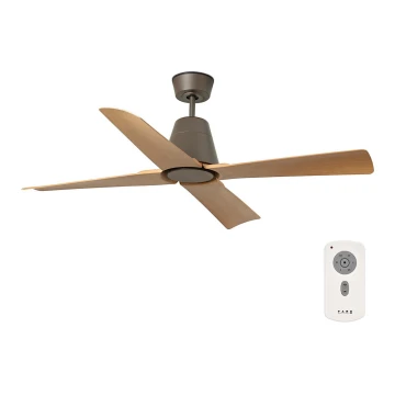 FARO 34106 - Ventilatore da soffitto TYPHOON M marrone IP44 + telecomando