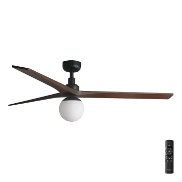 FARO 34276-11L - Ventilatore da soffitto KLIM L 1xE27/15W/230V legno/nero diametro 150 cm + telecomando