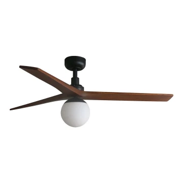 FARO 34277-11L - Ventilatore da soffitto KLIM M 1xE27/15W/230V legno/nero diametro 125 cm + telecomando