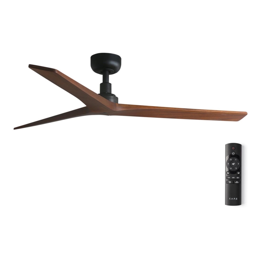 FARO 34277WP - Ventilatore da soffitto KLIM M legno/nero diametro 125 cm + telecomando