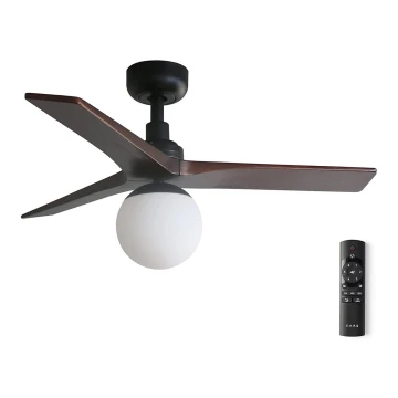 FARO 34278-11L - Ventilatore da soffitto KLIM S 1xE27/15W/230V legno/nero diametro 92,5 cm + telecomando