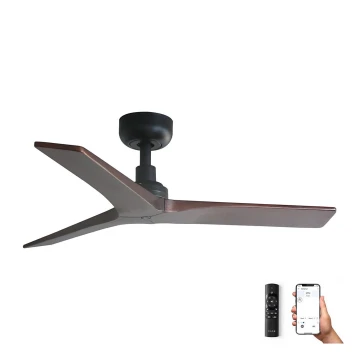 FARO 34278WP - Ventilatore da soffitto KLIM S legno/nero 92,5 cm + telecomando