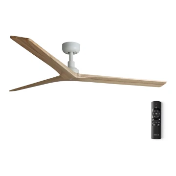 FARO 34279WP - Ventilatore da soffitto KLIM L legno/bianco diametro 150 cm + telecomando