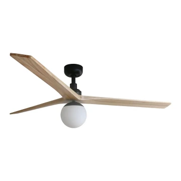 FARO 34282-11L - Ventilatore da soffitto KLIM L 1xE27/15W/230V legno/nero diametro 150 cm + telecomando