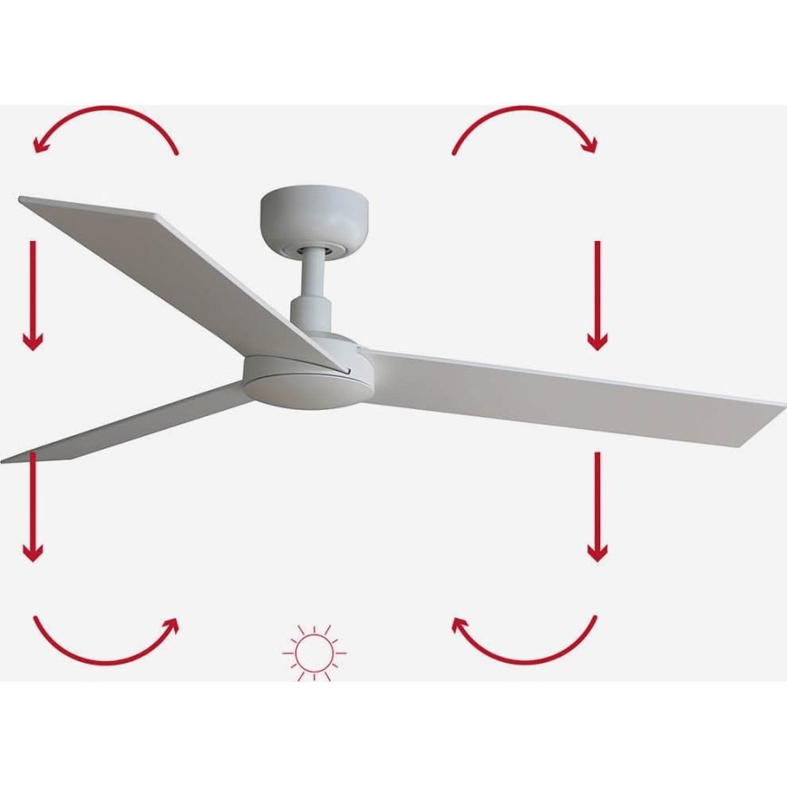 FARO 34295WP - Ventilatore da soffitto RUDDER S bianco diametro 106 cm SMART + telecomando