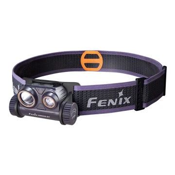 Fenix HM65RDTPRP - Lampada frontale LED ricaricabile LED/USB IP68 1500 lm 300 h viola/nero