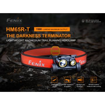 Fenix HM65RTRAIL - Lampada frontale ricaricabile a LED 2xLED/2xCR123A IP68