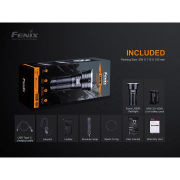 Fenix LR50R - Torcia LED ricaricabile 4xLED/USB IP68