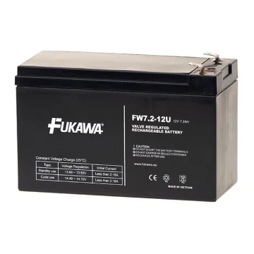 FUKAWA FW 7,2-12 F1U - Batteria al piombo 12V/7,2Ah/faston 4,7mm