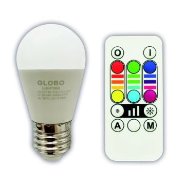 Globo - Lampadina LED RGBW dimmerabile E27/6W/230V 3000K + telecomando