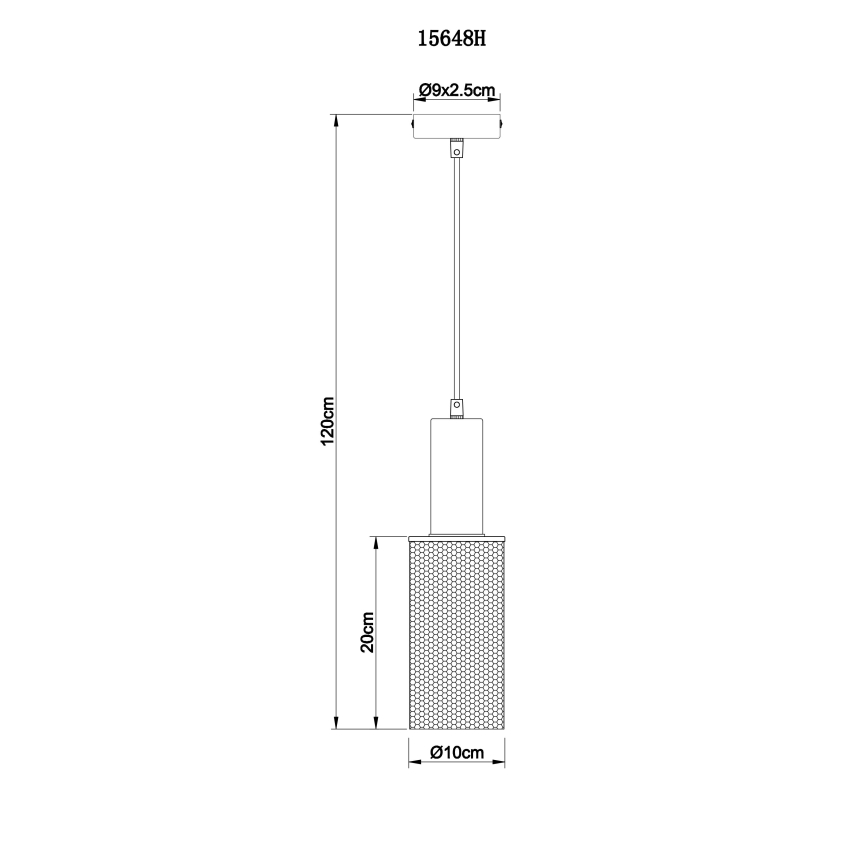 Globo - Lampadario a sospensione con filo 1xE27/60W/230V nero