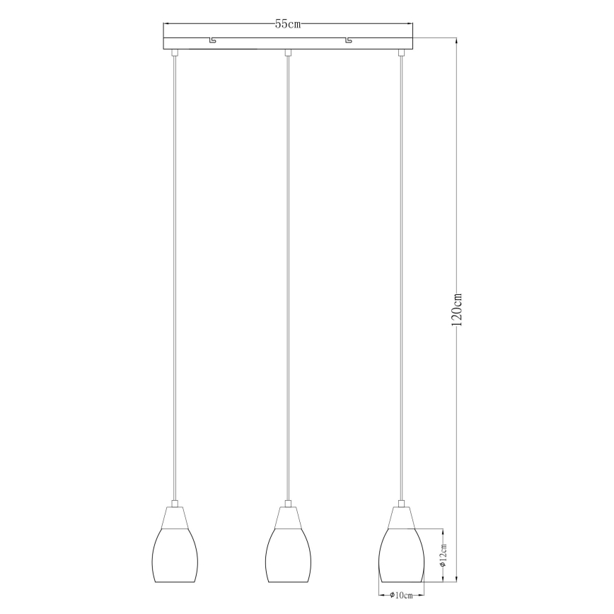 Globo - Lampadario a sospensione con filo 3xE27/15W/230V