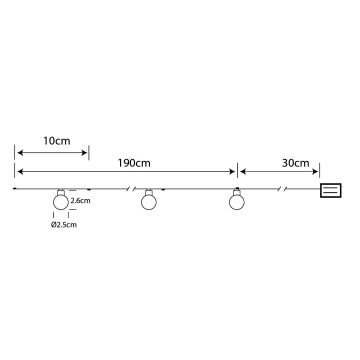 Globo - Catena natalizia LED 20xLED/2xAA 2,2m bianco caldo